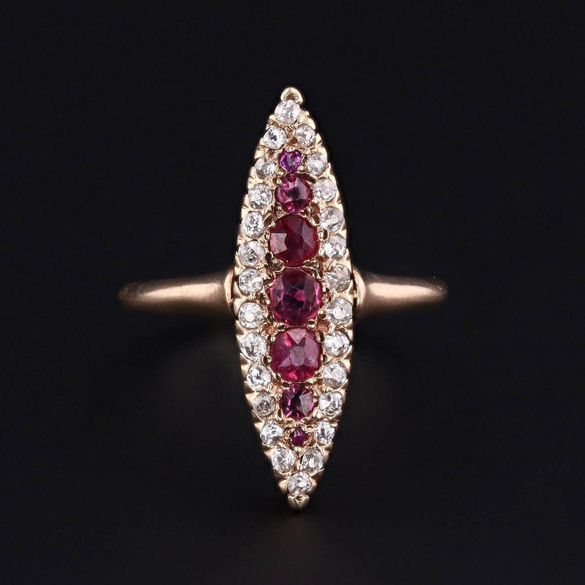 Antique Ruby Ring | Navette Ring - Trademark Antiques