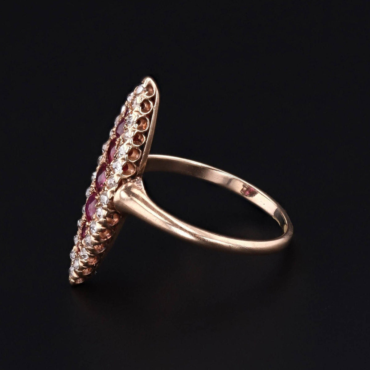 Antique Ruby Ring | Navette Ring - Trademark Antiques