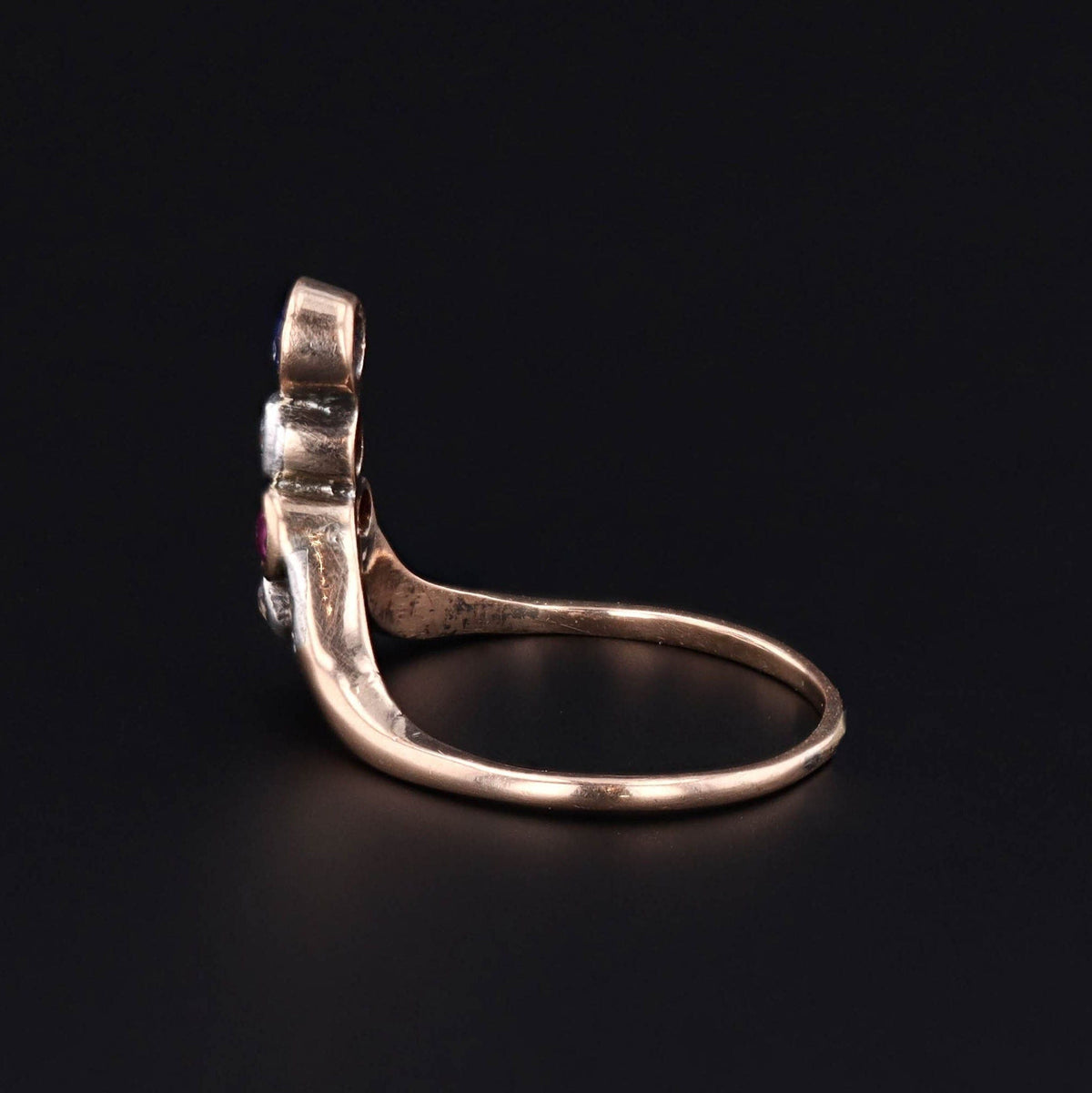 Antique Ruby, Sapphire and Diamond Tiara Ring - Trademark Antiques