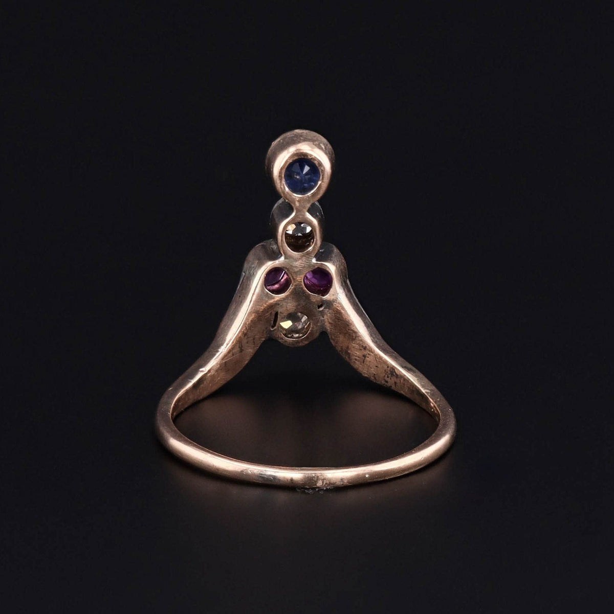 Antique Ruby, Sapphire and Diamond Tiara Ring - Trademark Antiques