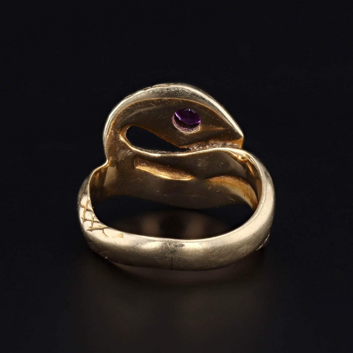Antique Ruby Snake Ring of 14k Gold - Trademark Antiques