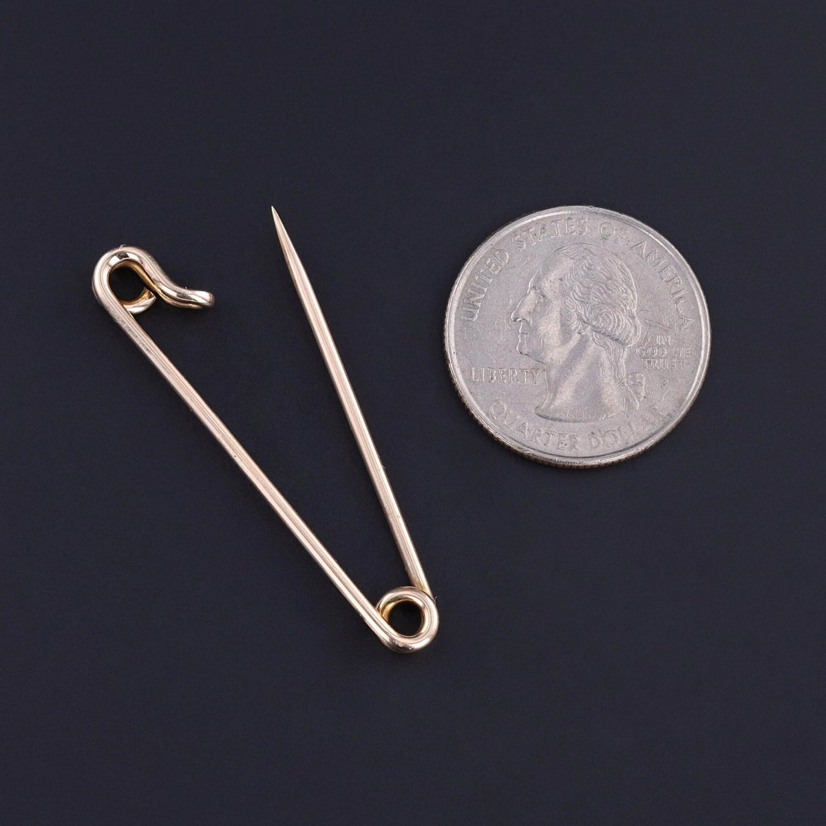 Antique Safety Pin Charm Holder of 14k Gold - Trademark Antiques