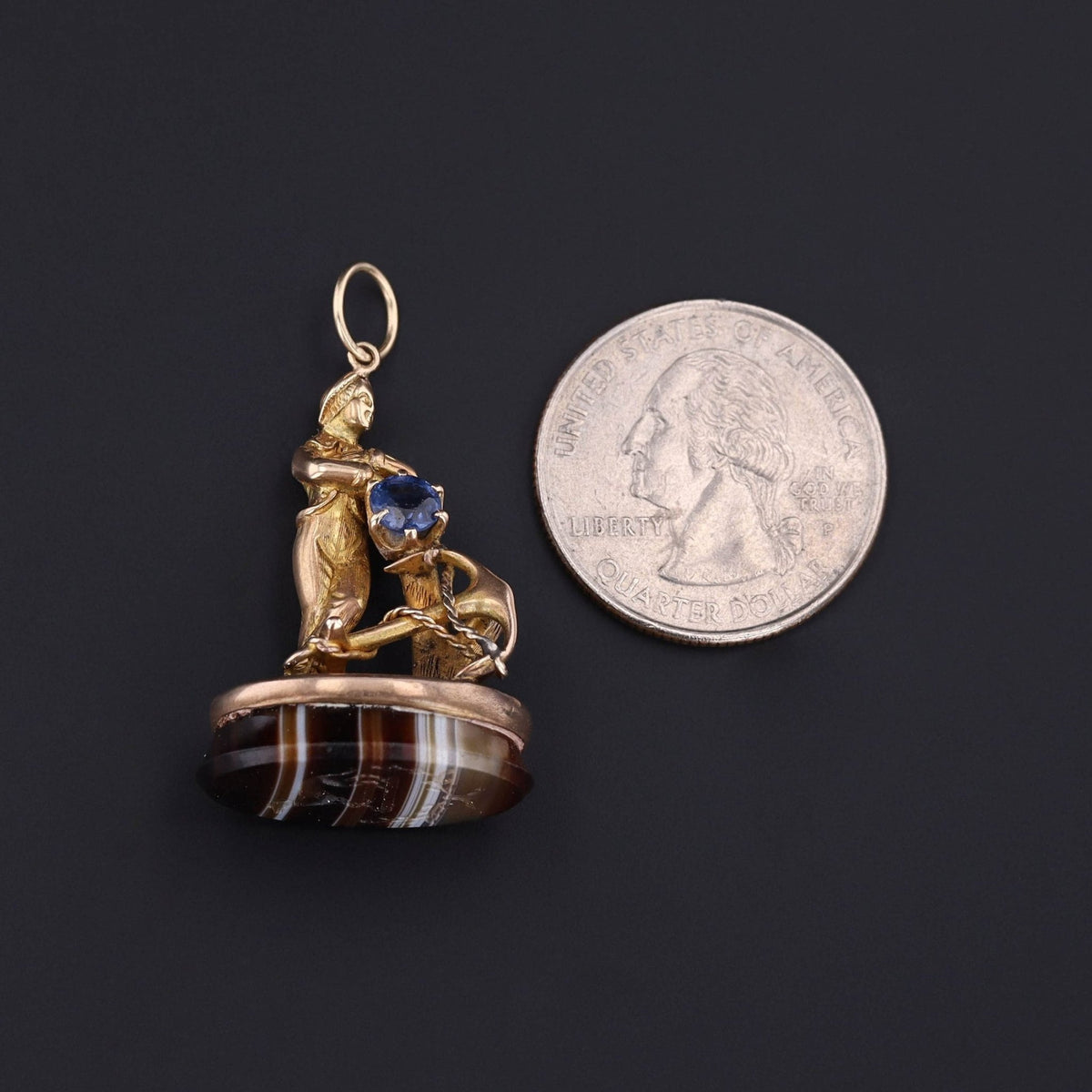 Antique Sailor Pendant Fob of 10k Gold - Trademark Antiques
