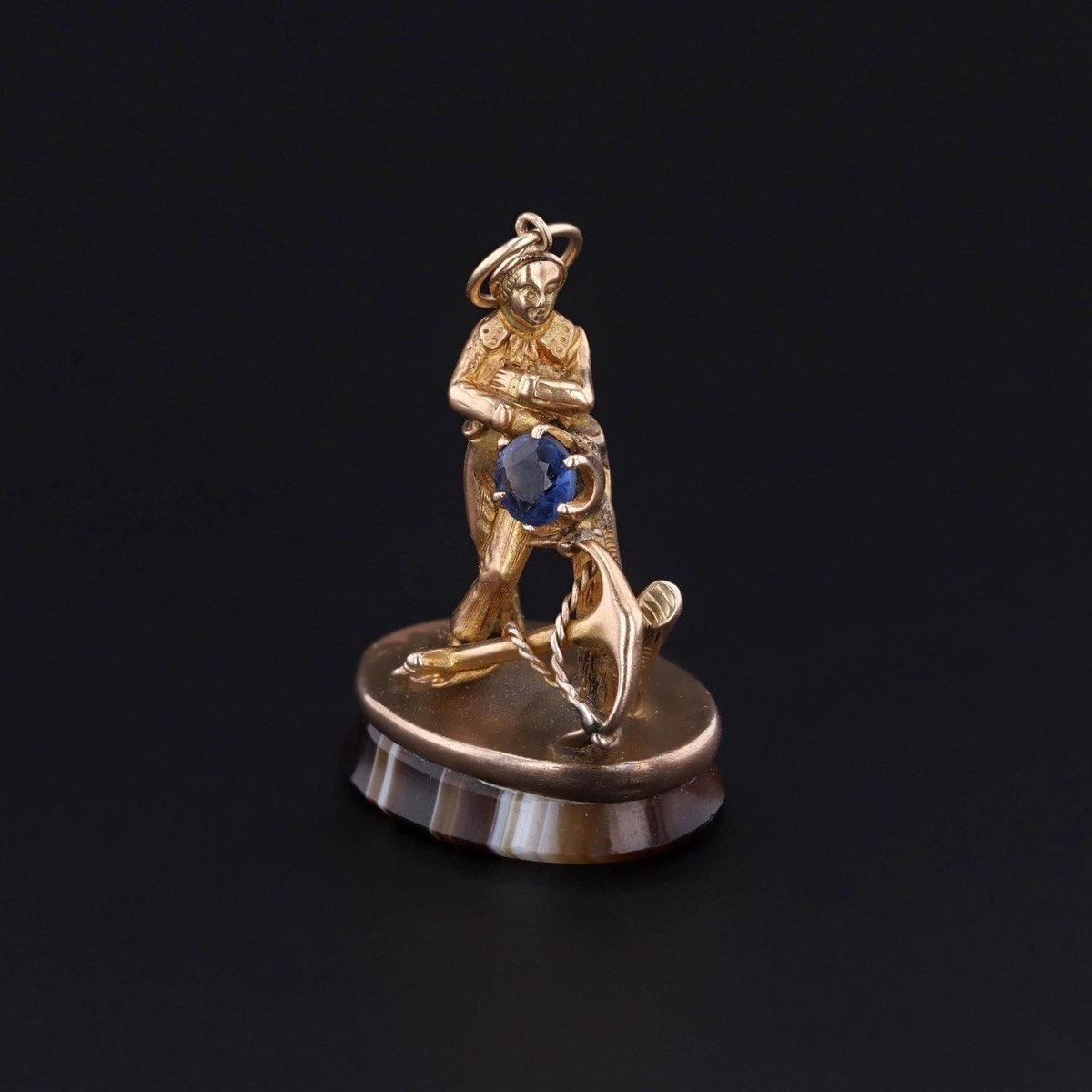 Antique Sailor Pendant Fob of 10k Gold - Trademark Antiques