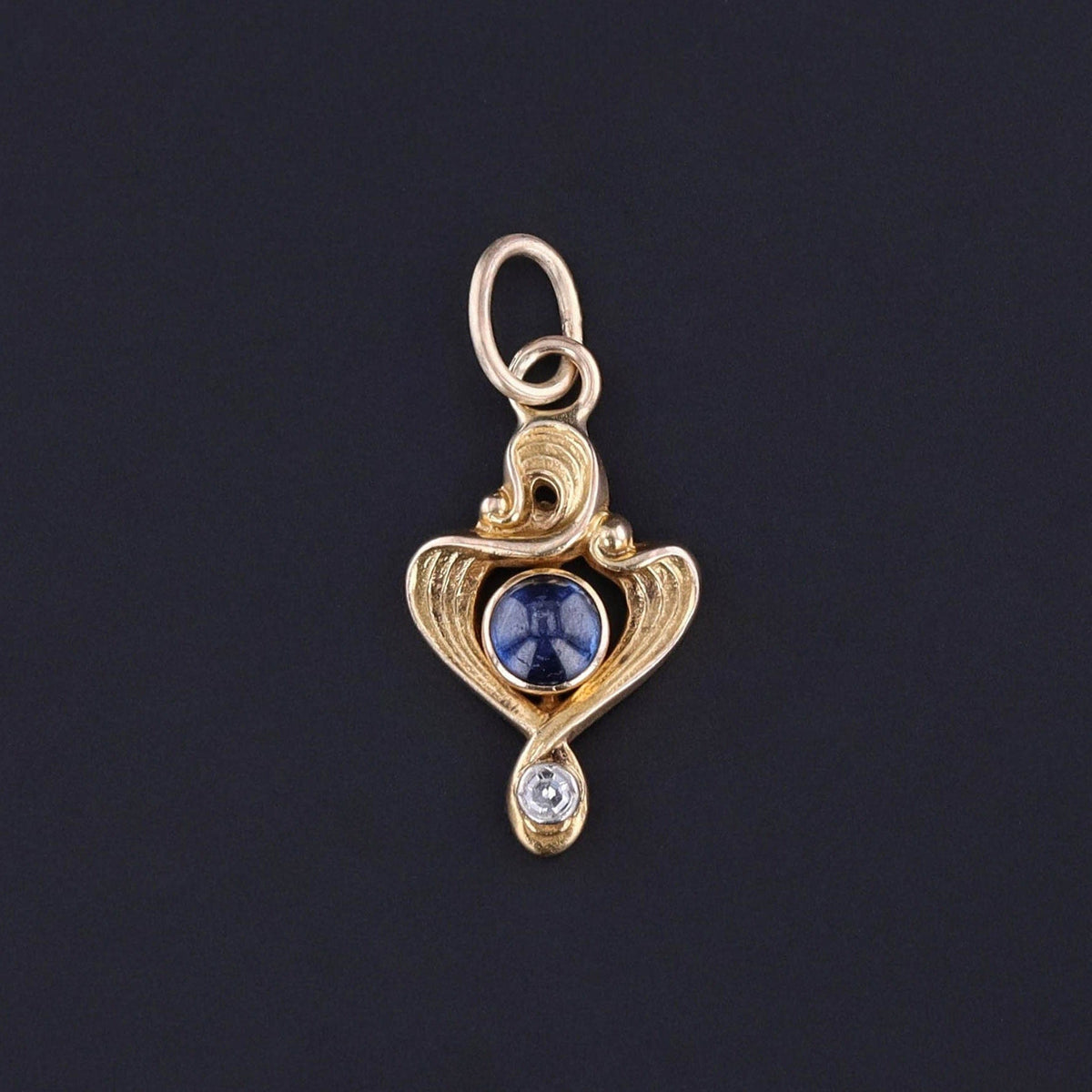 Antique Sapphire Charm of 14k Gold - Trademark Antiques