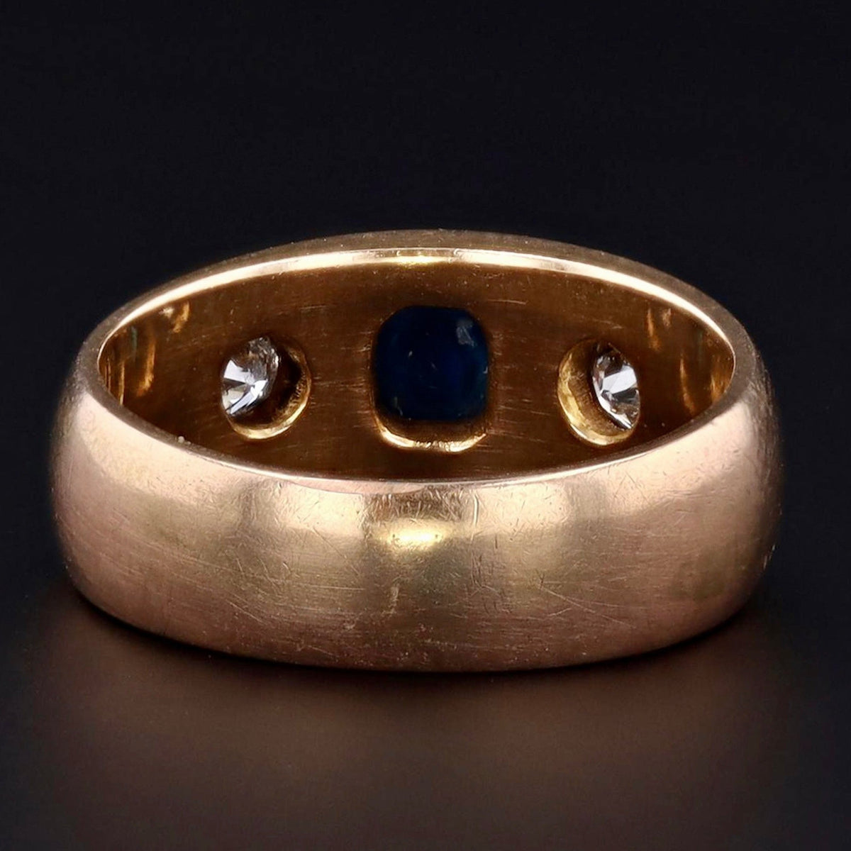 Antique Sapphire &amp; Diamond Ring | Antique Band - Trademark Antiques