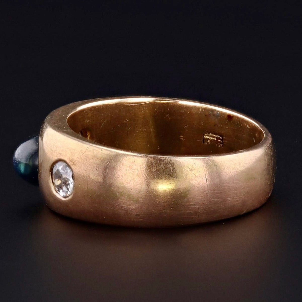 Antique Sapphire &amp; Diamond Ring | Antique Band - Trademark Antiques