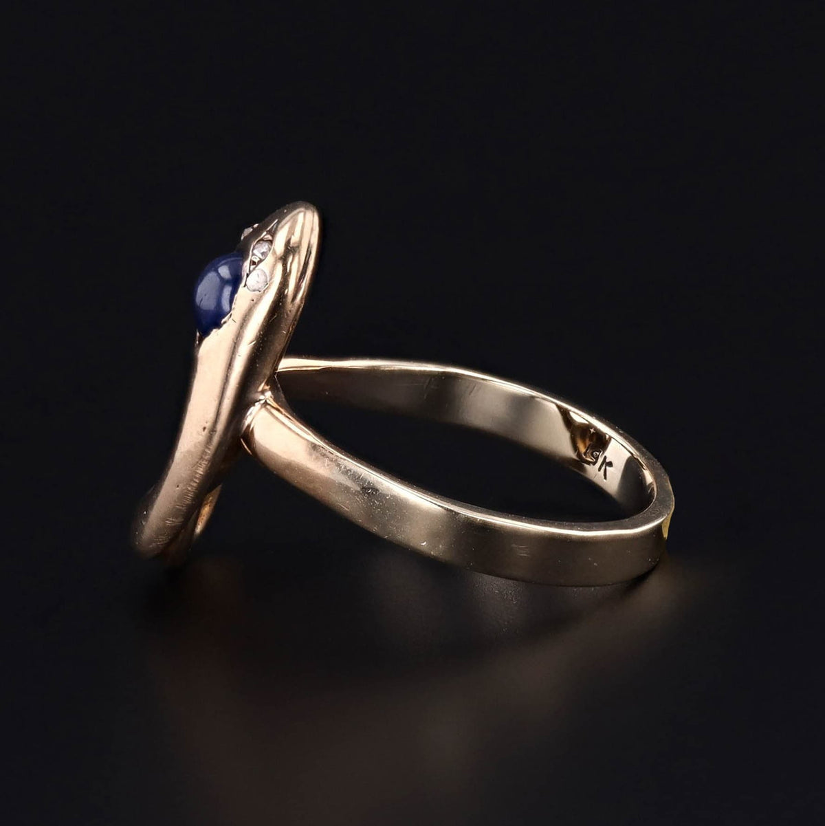 Antique Sapphire Snake Ring of 14k Gold - Trademark Antiques