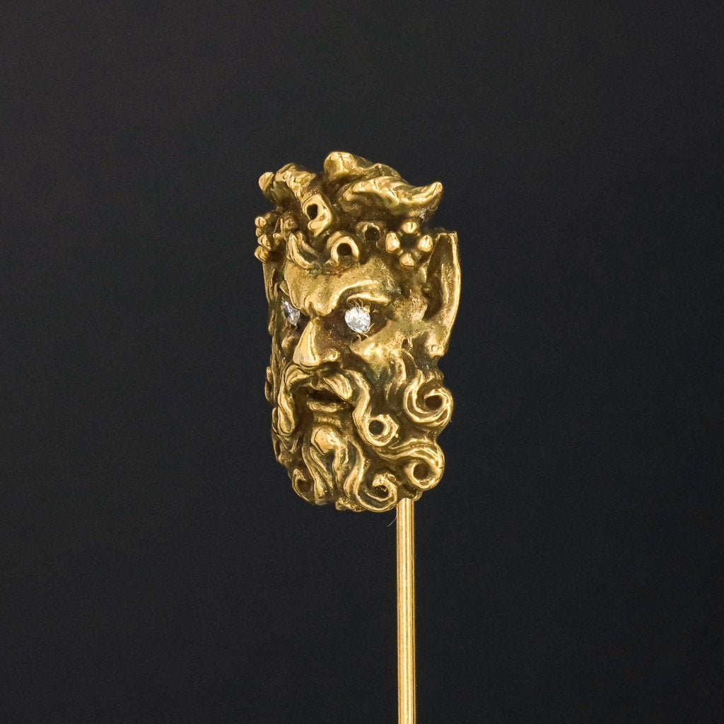 Antique Satyr Stick Pin | Vintage Stick Pin - Trademark Antiques