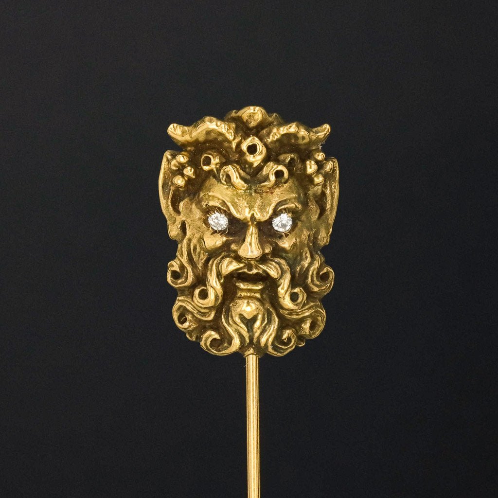 Antique Satyr Stick Pin | Vintage Stick Pin - Trademark Antiques