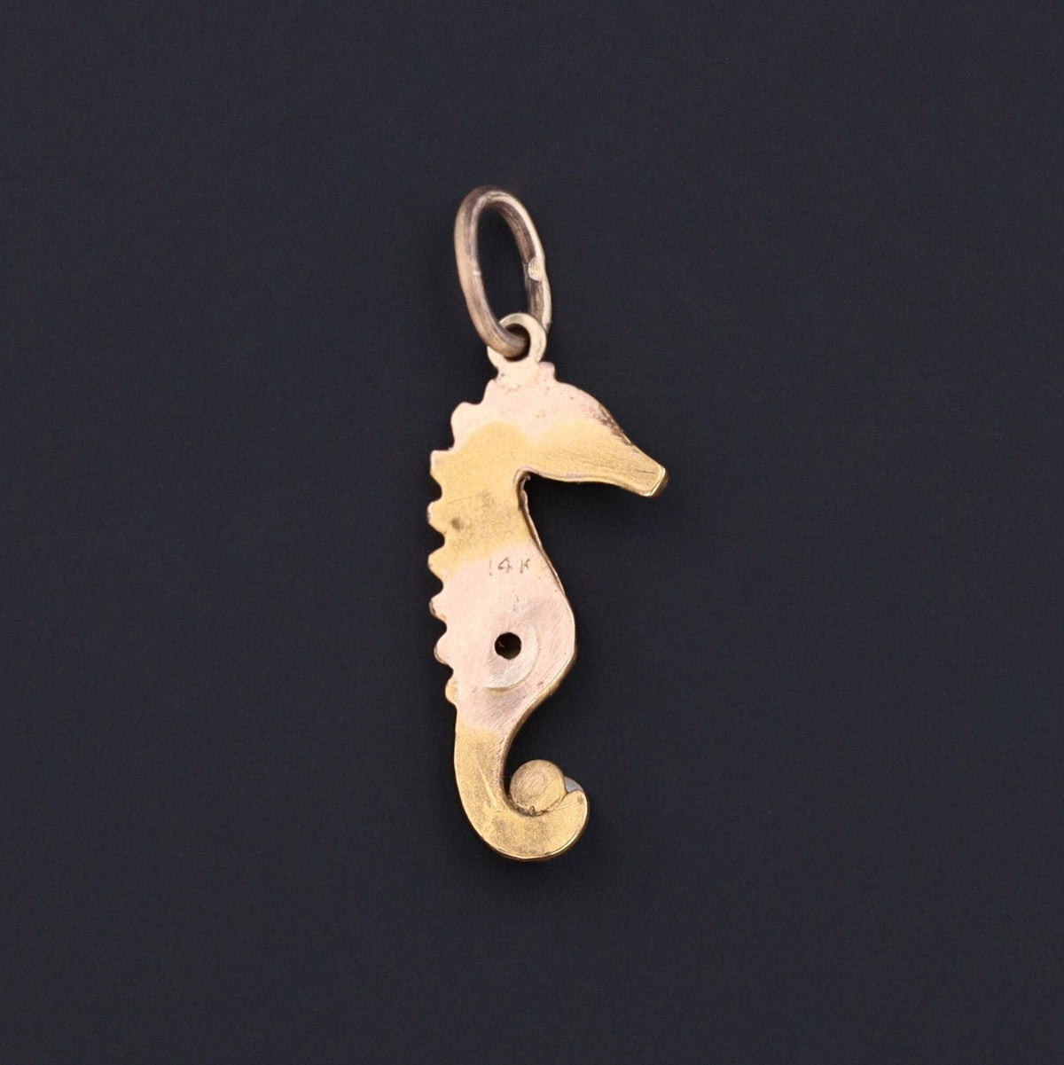 Antique Seahorse Conversion Charm of 14k Gold - Trademark Antiques