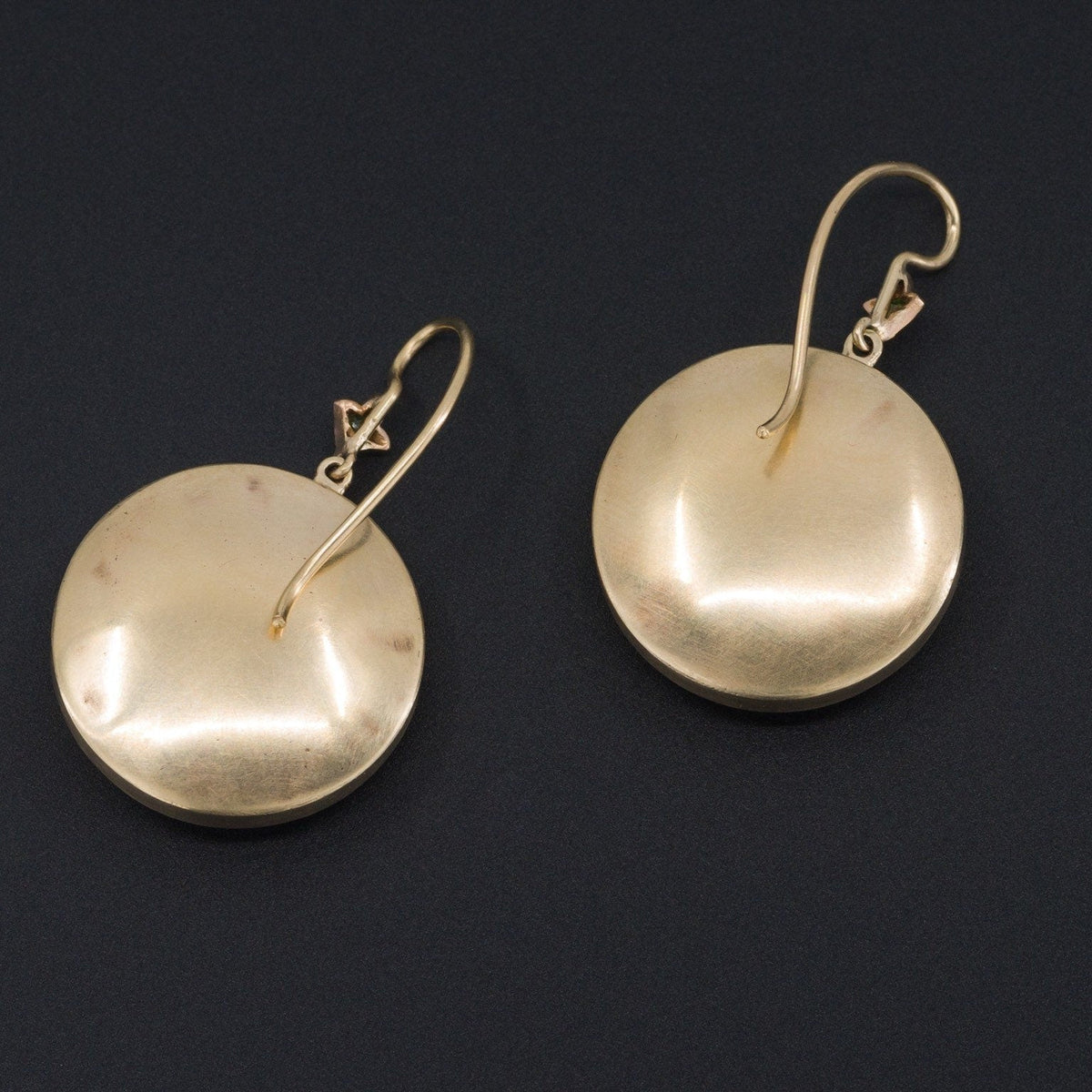 Antique Shibayama Flower Conversion Earrings in 14k Gold - Trademark Antiques