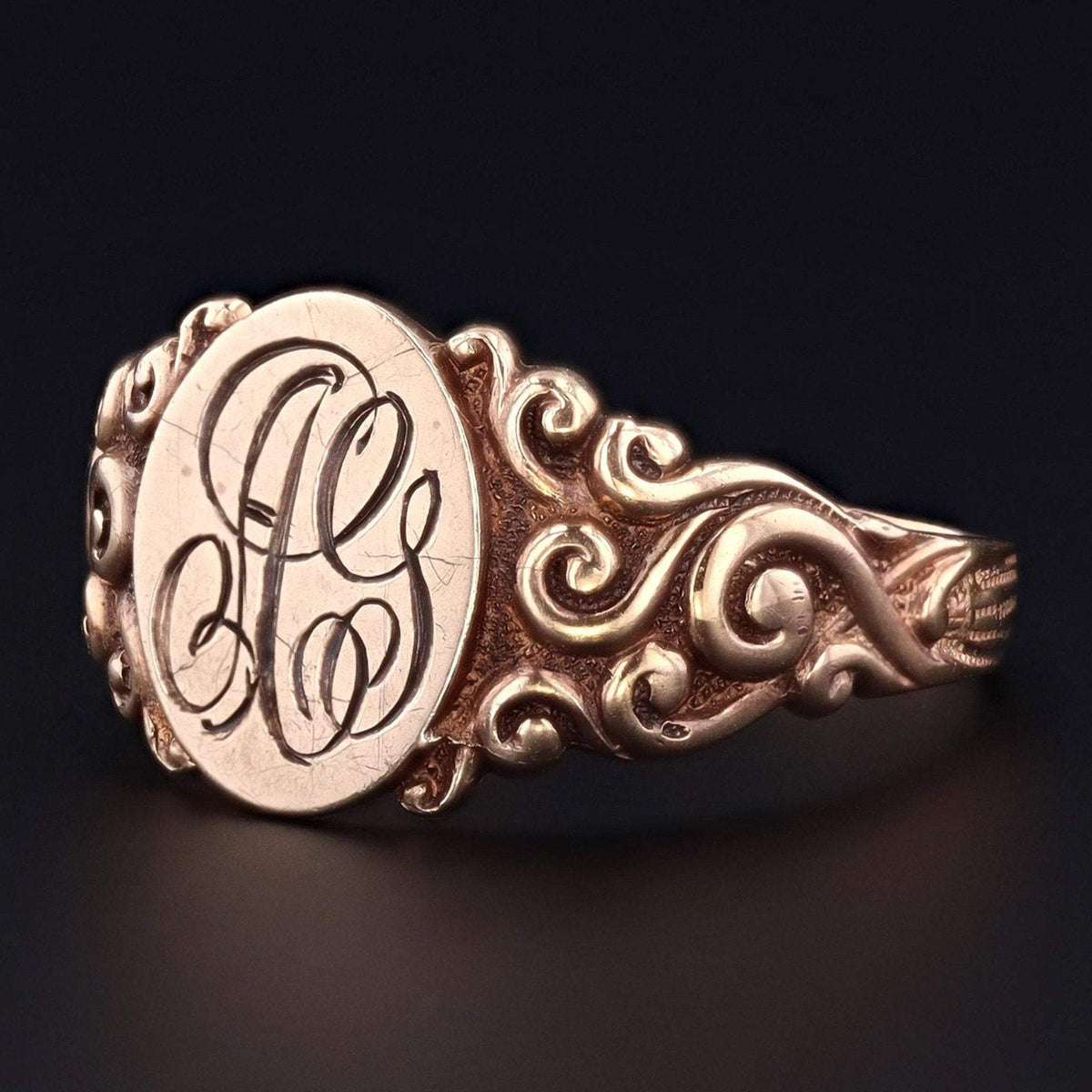 Antique Signet Ring | AG Initial Ring - Trademark Antiques