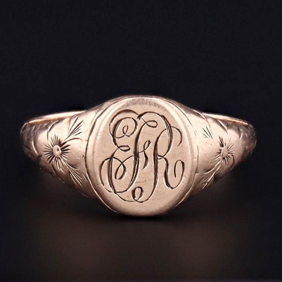 Antique Signet Ring | EFR Initial Ring - Trademark Antiques