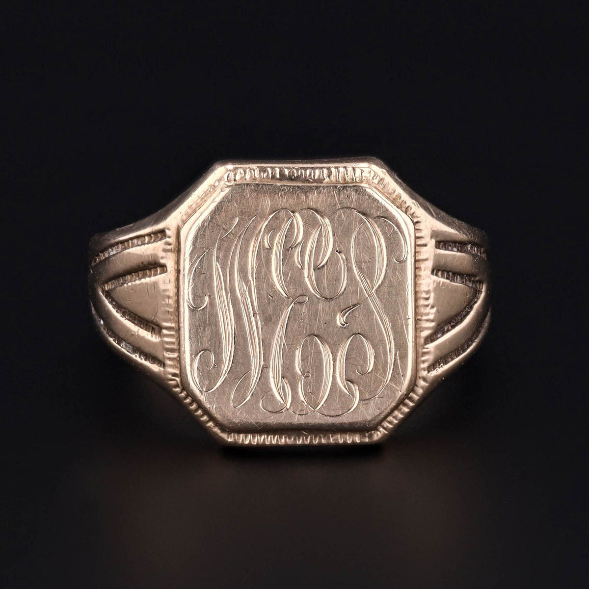 Antique Signet Ring Initials WEP or WES of 10k Gold - Trademark Antiques