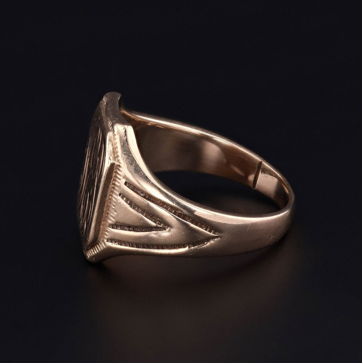 Antique Signet Ring Initials WEP or WES of 10k Gold - Trademark Antiques