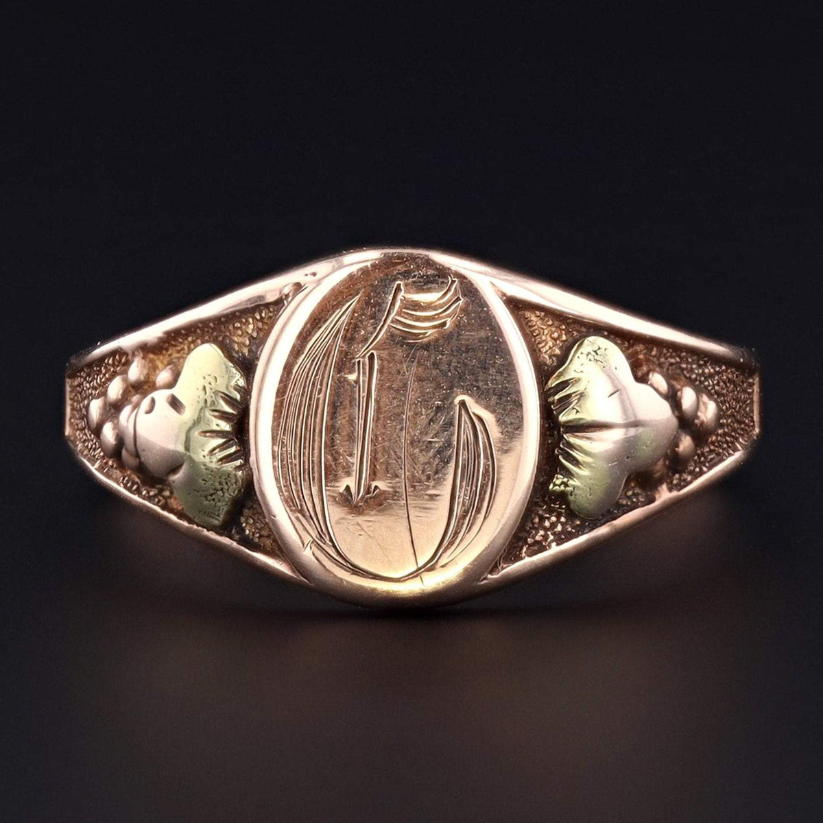 Antique Signet Ring | Letter G or D Initial Ring - Trademark Antiques