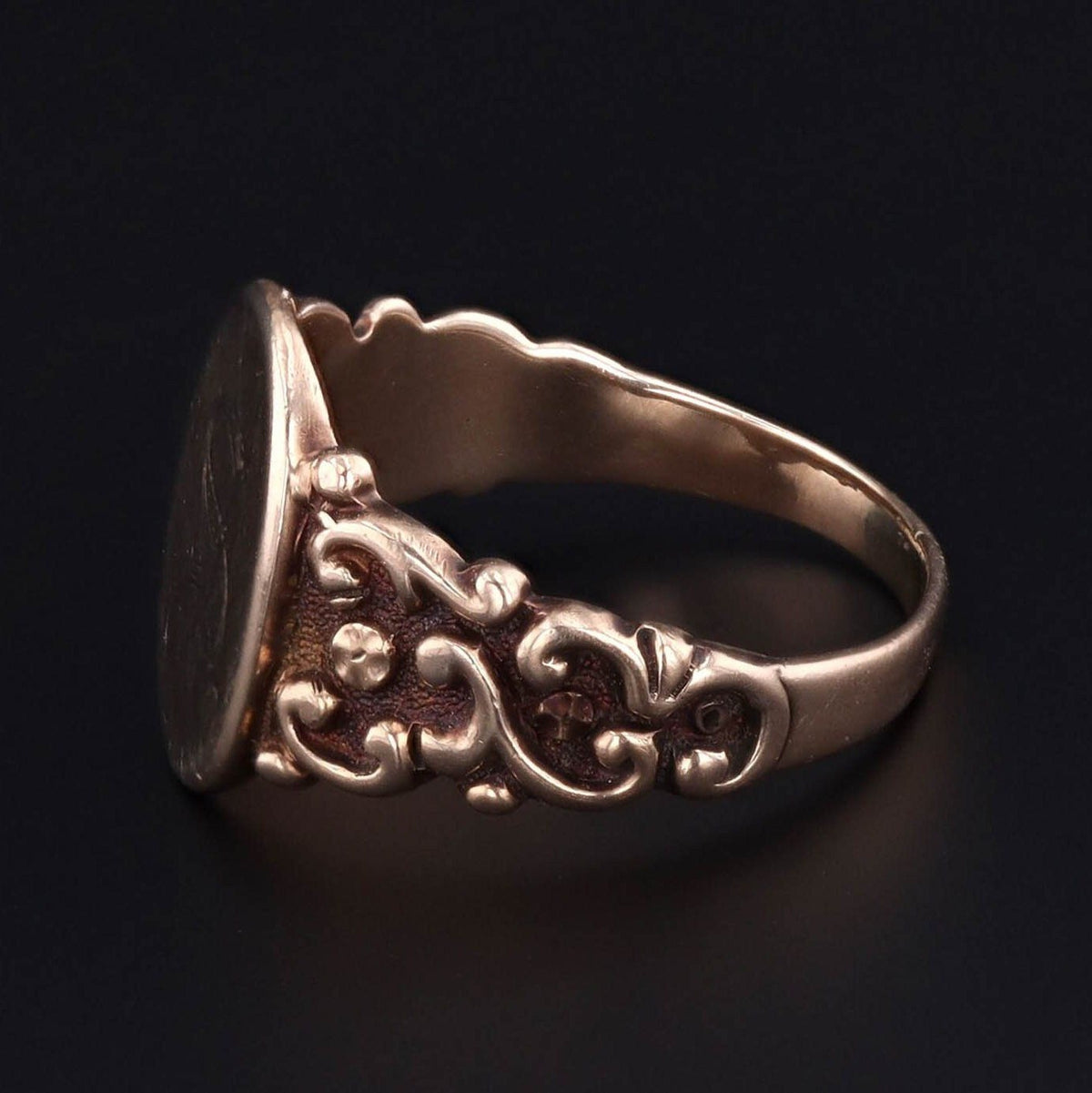 Antique Signet Ring | Letter S Initial Ring - Trademark Antiques