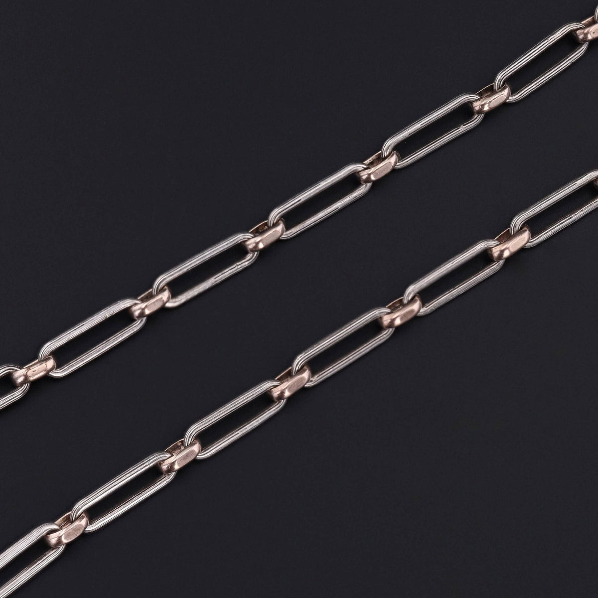 Antique Silver and Gold Watch Chain Necklace - Trademark Antiques