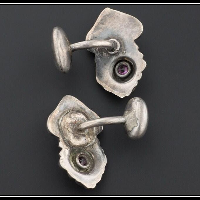 Antique Silver Cufflinks | Art Nouveau Cufflinks - Trademark Antiques