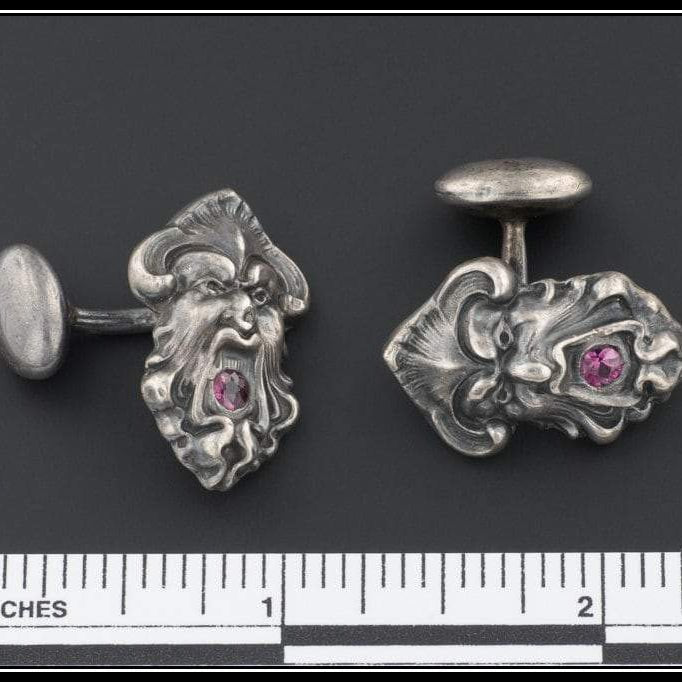 Antique Silver Cufflinks | Art Nouveau Cufflinks - Trademark Antiques