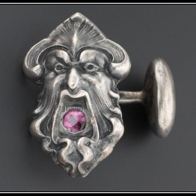 Antique Silver Cufflinks | Art Nouveau Cufflinks - Trademark Antiques