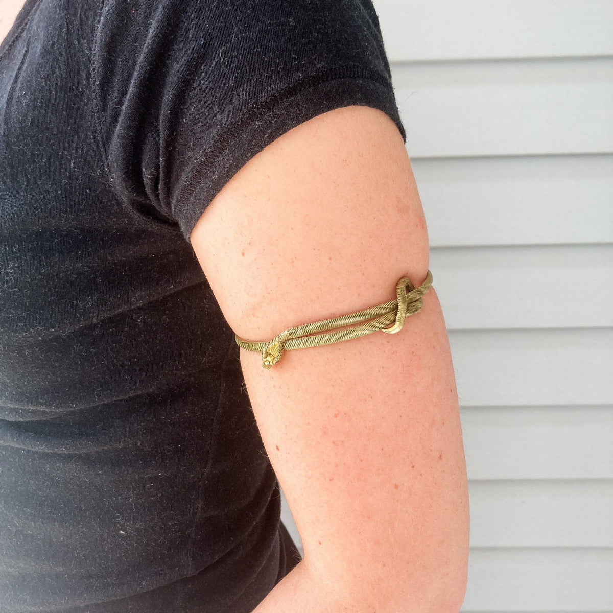 Antique Snake Arm Band Bracelet of 14k Gold - Trademark Antiques