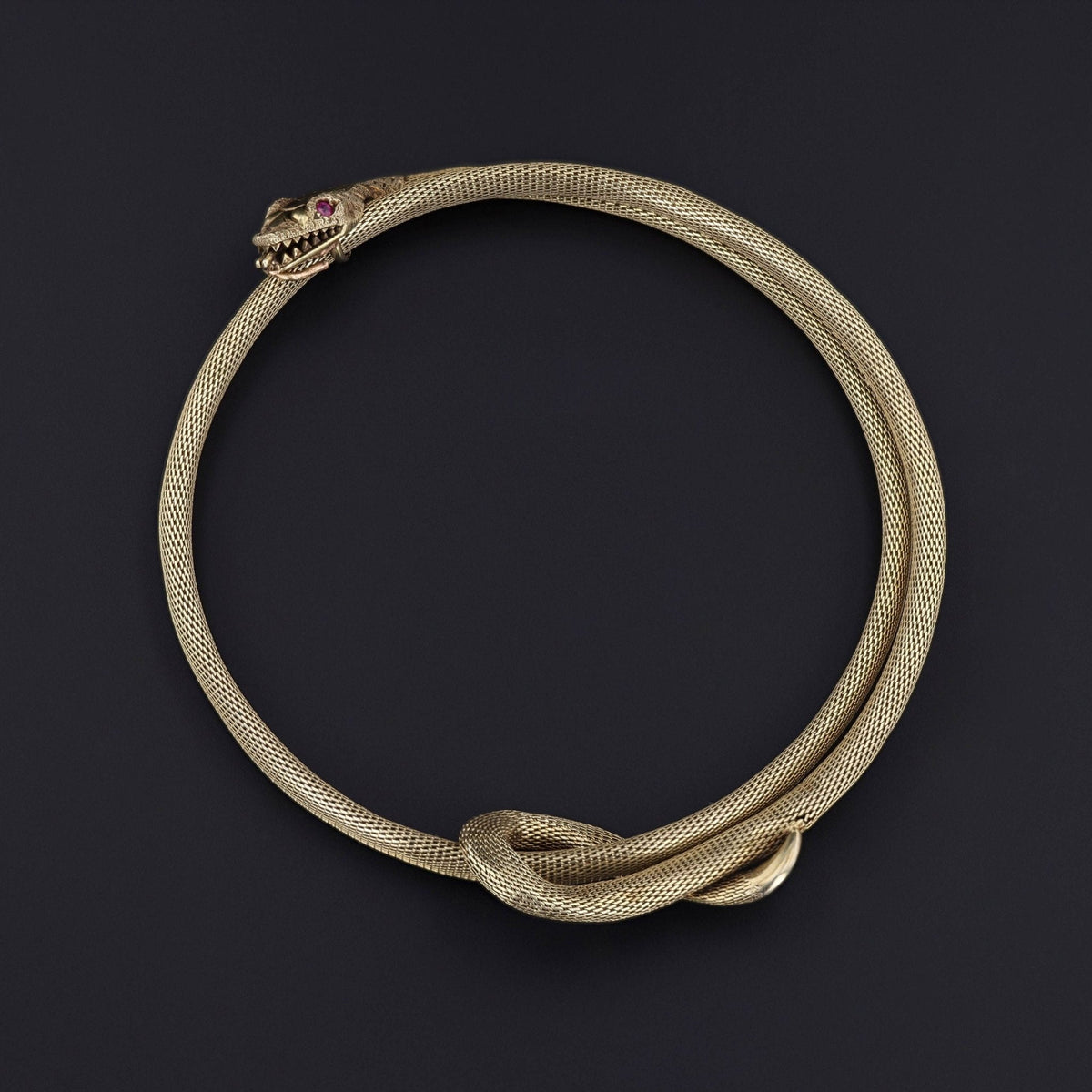 Antique Snake Arm Band Bracelet of 14k Gold - Trademark Antiques