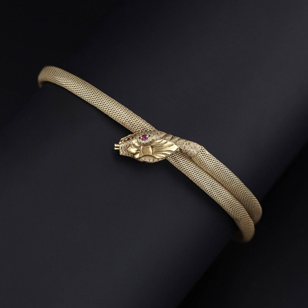 Antique Snake Arm Band Bracelet of 14k Gold - Trademark Antiques