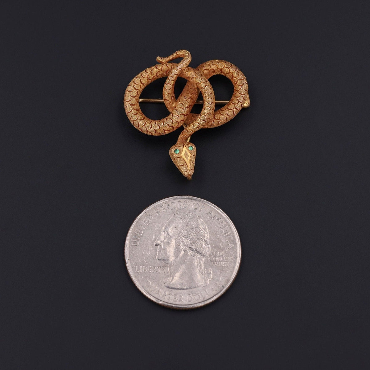 Antique Snake Brooch of 14k Gold - Trademark Antiques