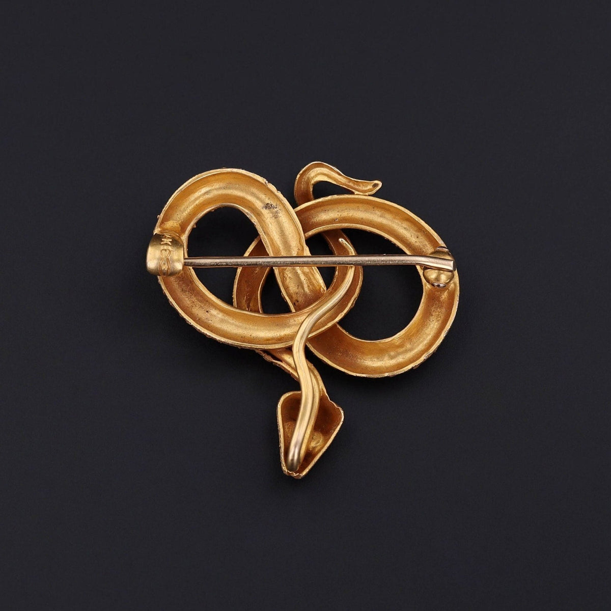 Antique Snake Brooch of 14k Gold - Trademark Antiques
