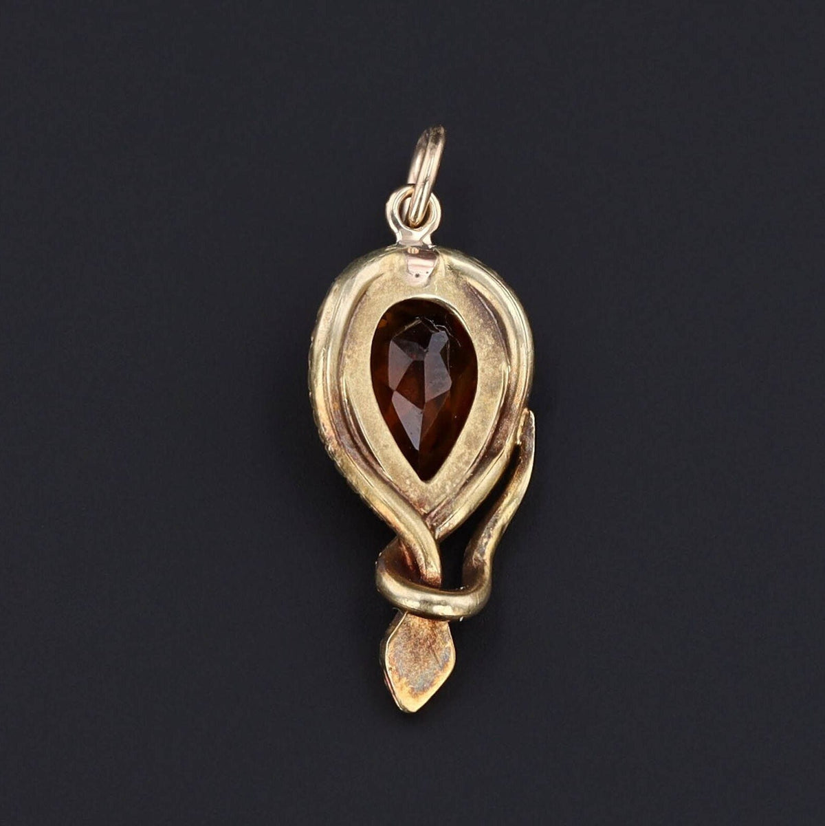 Antique Snake Charm | Citrine Charm - Trademark Antiques