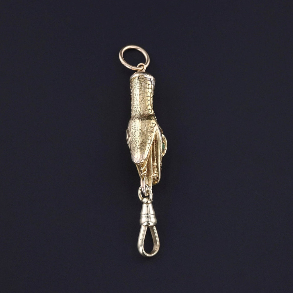 Antique Snake Charm Holder or Chain Extender of 10k &amp; 14k Gold - Trademark Antiques