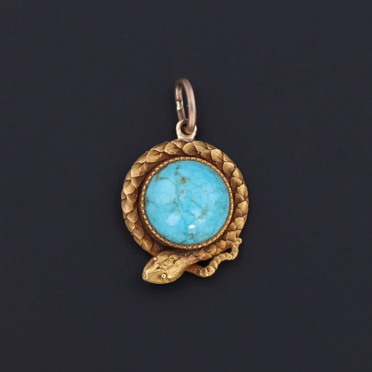 Antique Snake Charm | Turquoise Snake Charm - Trademark Antiques