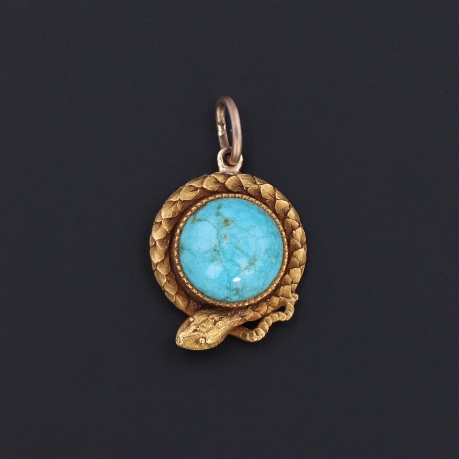 Antique Snake Charm | Turquoise Snake Charm - Trademark Antiques