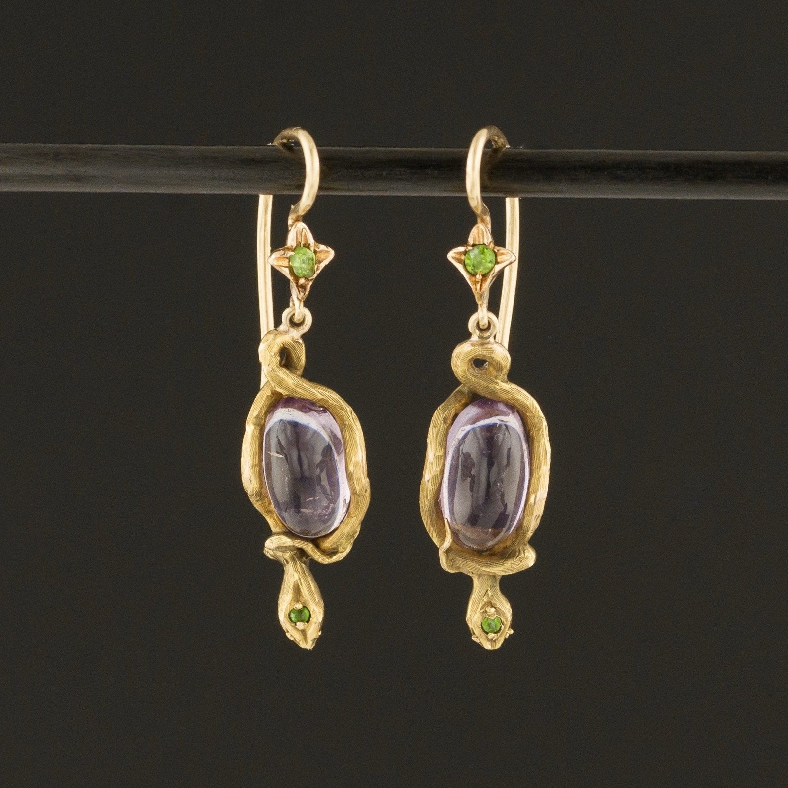 Antique Snake Earrings | Art Nouveau Snake Earrings - Trademark Antiques