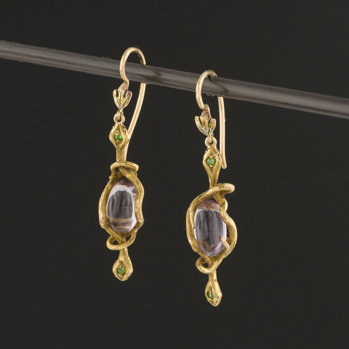 Antique Snake Earrings | Art Nouveau Snake Earrings - Trademark Antiques