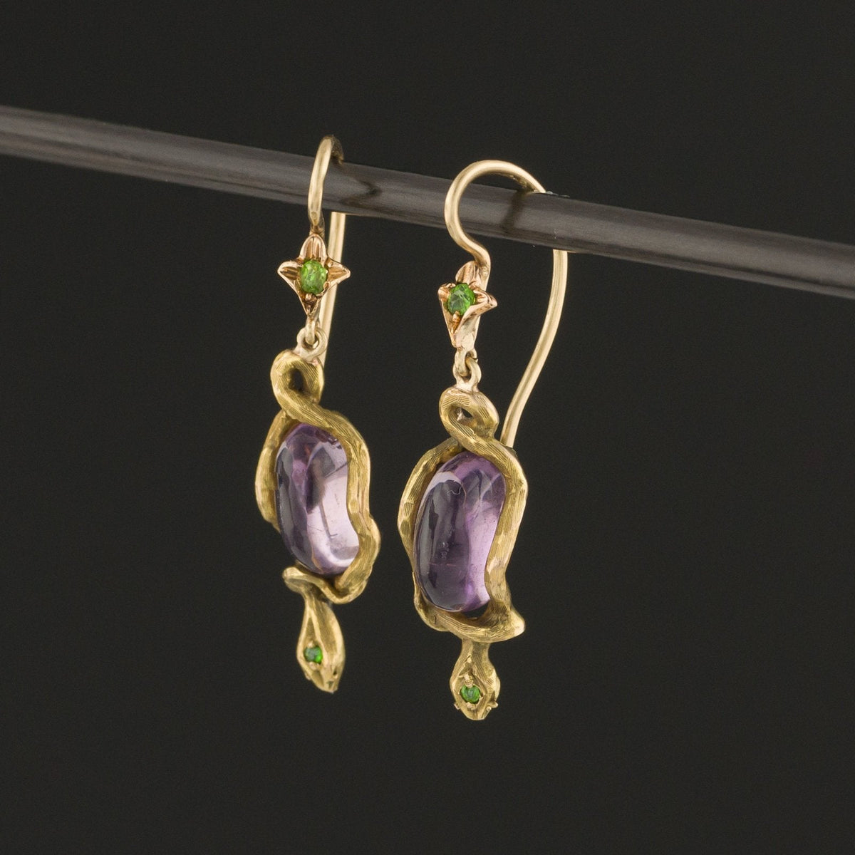 Antique Snake Earrings | Art Nouveau Snake Earrings - Trademark Antiques