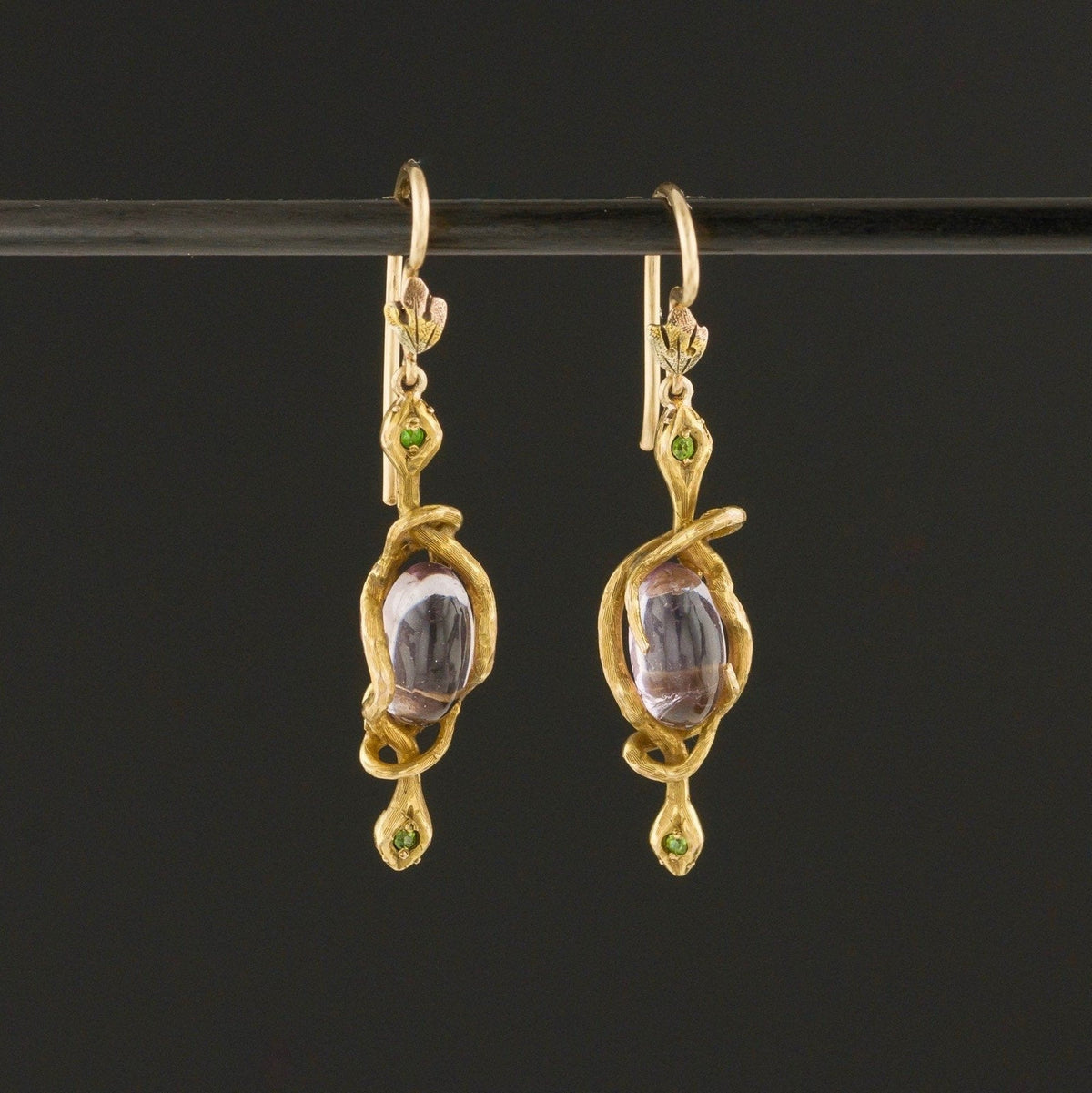 Antique Snake Earrings | Art Nouveau Snake Earrings - Trademark Antiques