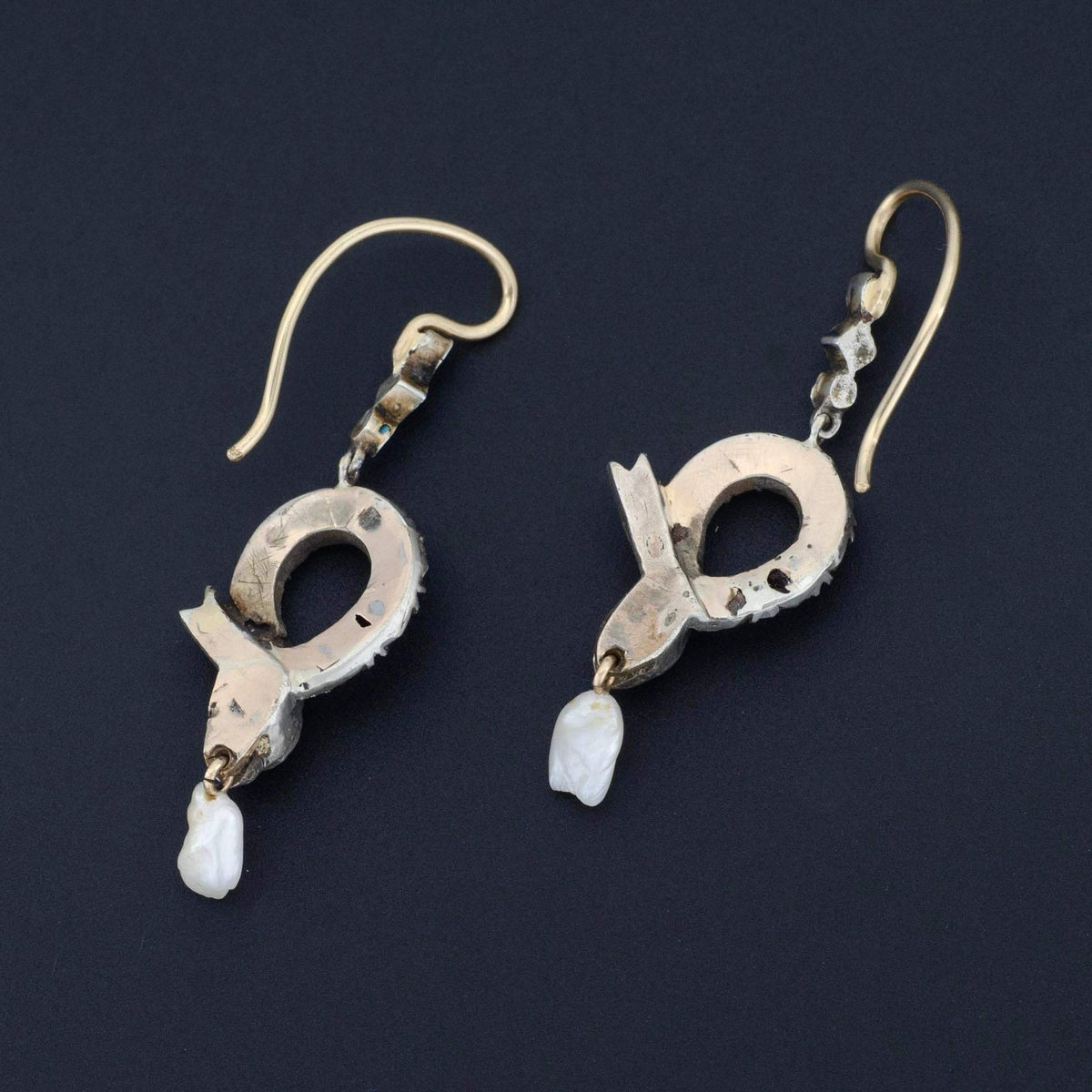 Antique Snake Earrings | Garnet &amp; Turquoise Snake Earrings - Trademark Antiques