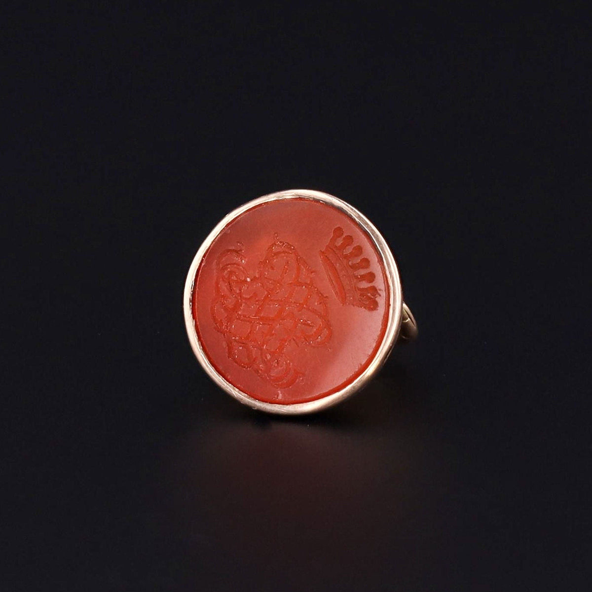 Antique Snake Fob or Pendant | 14k Gold Fob With Carved Carnelian Intaglio - Trademark Antiques