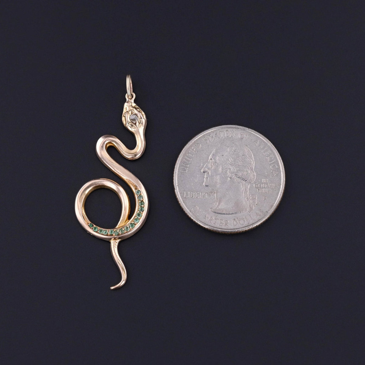Antique Snake Pendant of 18k Gold - Trademark Antiques