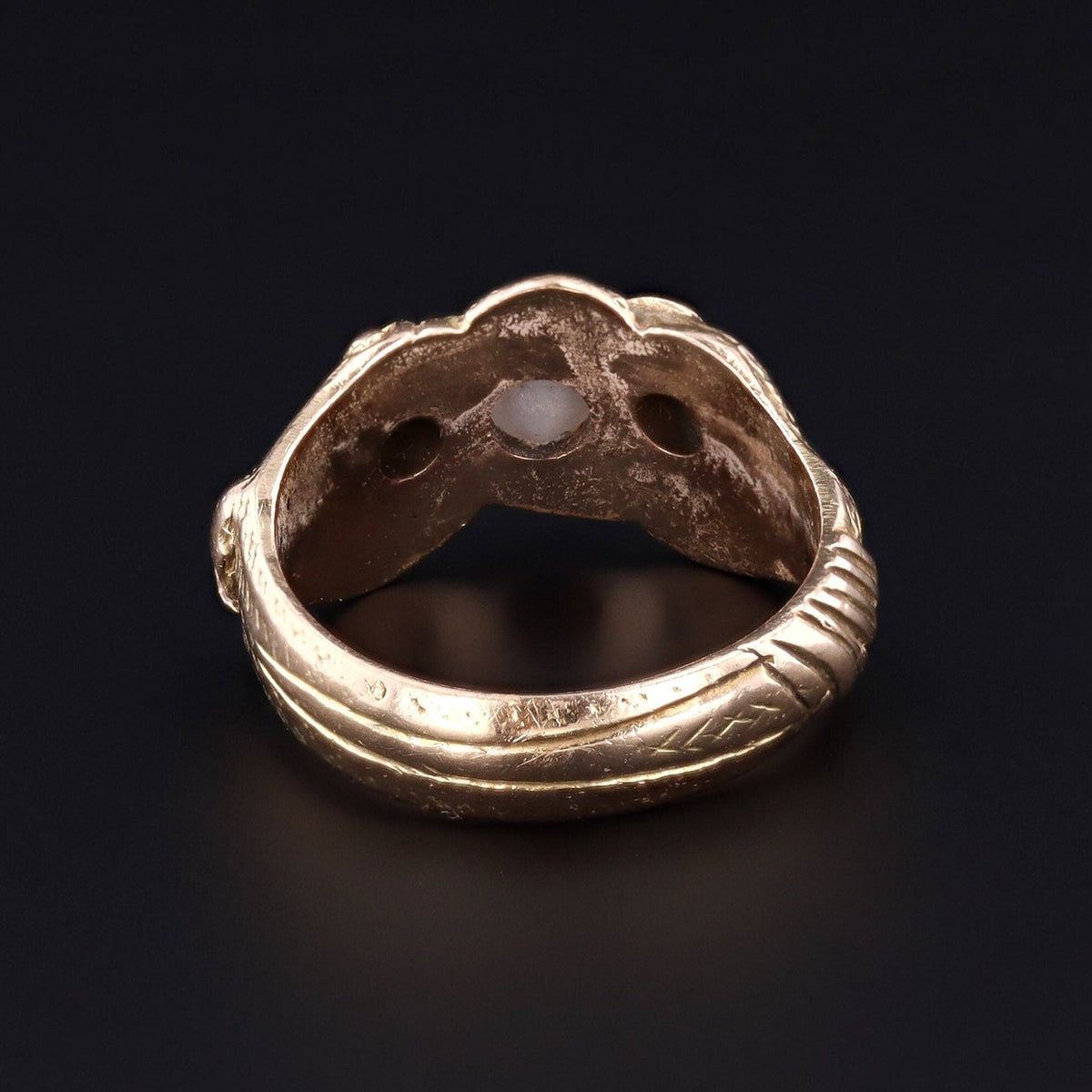 Antique Snake Ring | Star Sapphire &amp; Diamond Snake Ring - Trademark Antiques