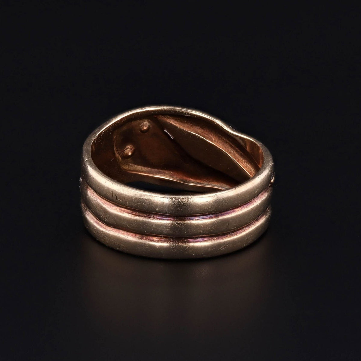 Antique Snake with Garnet Eyes Wrap Around Ring of 9ct Gold - Trademark Antiques