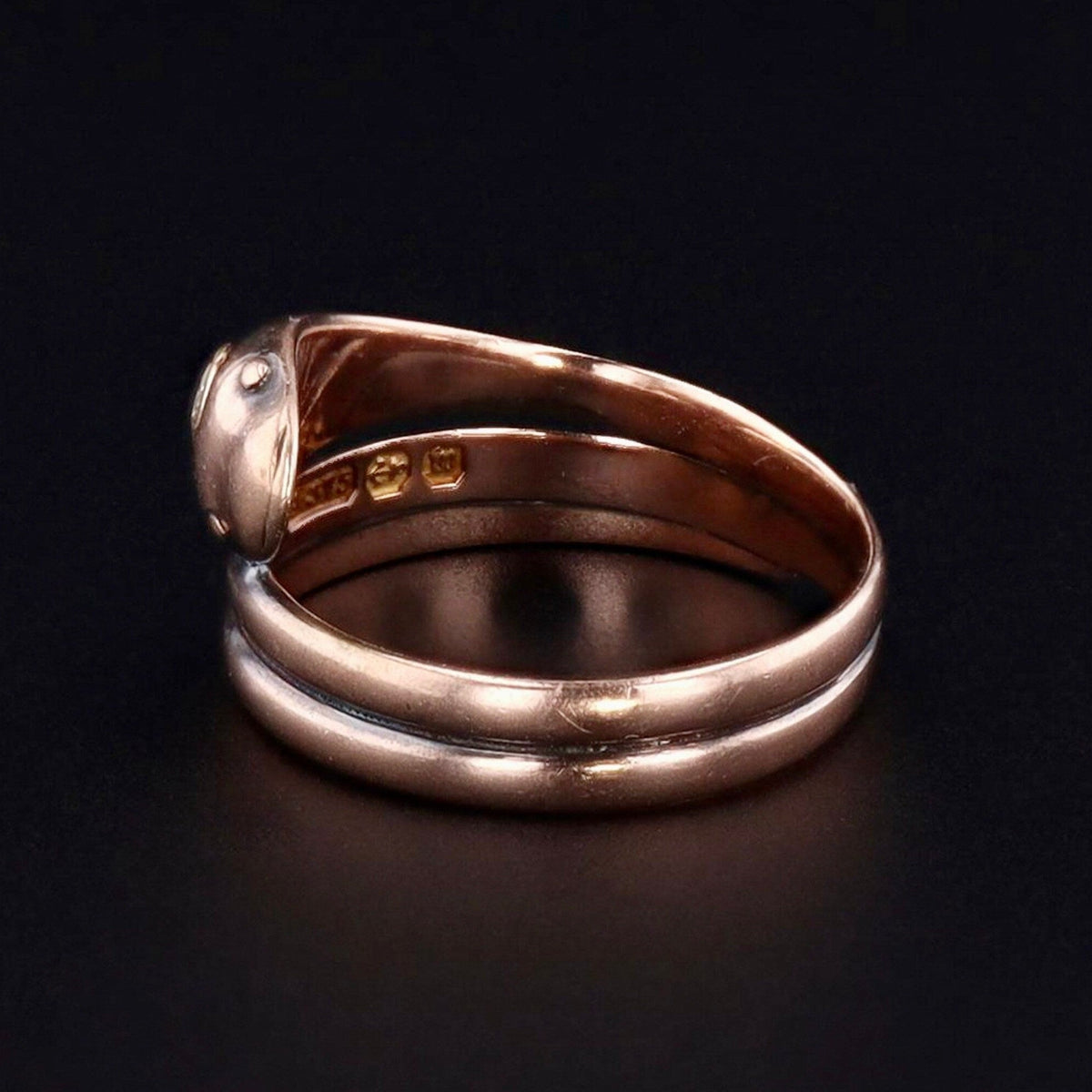Antique Snake Wrap Around Diamond Ring of 9ct Gold - Trademark Antiques