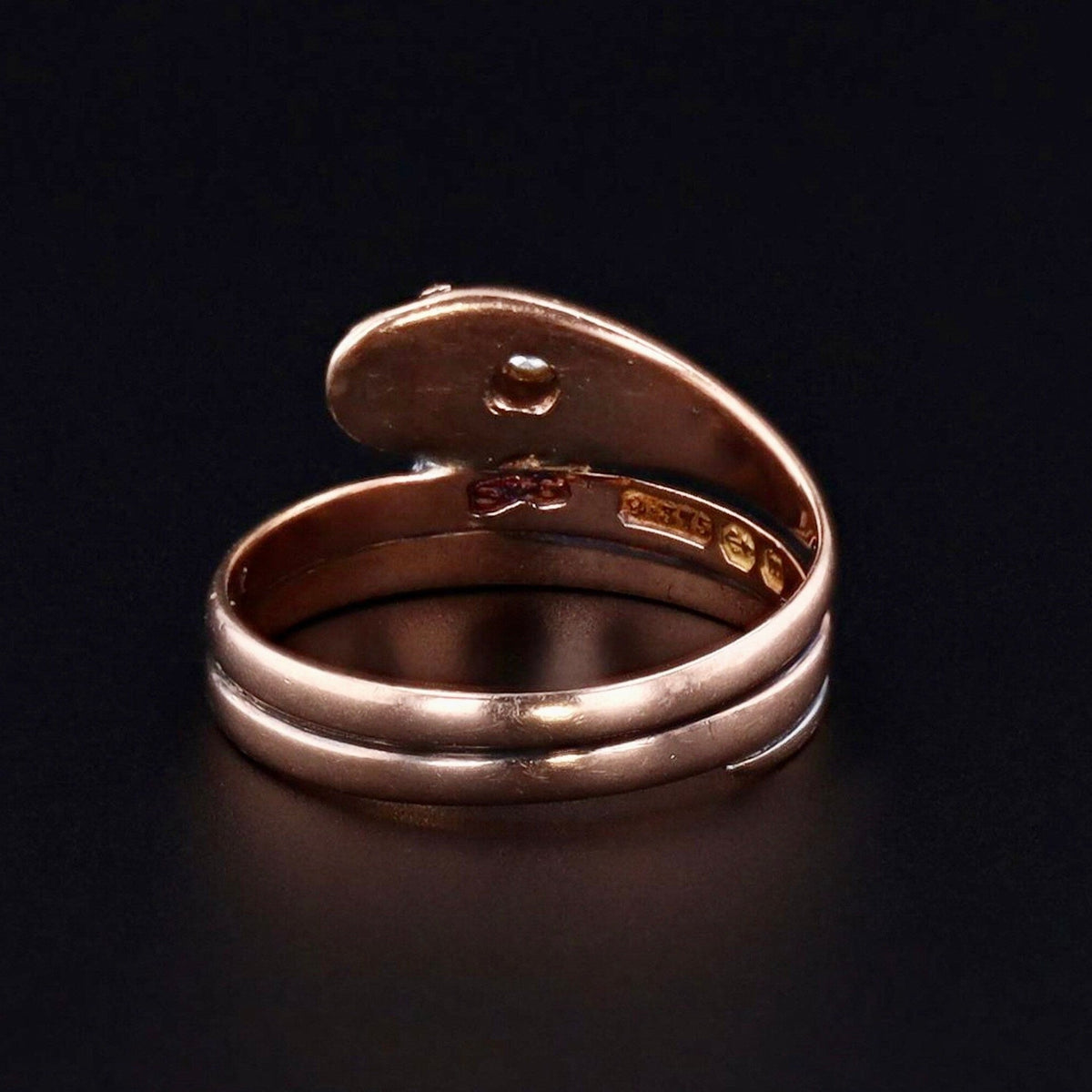 Antique Snake Wrap Around Diamond Ring of 9ct Gold - Trademark Antiques
