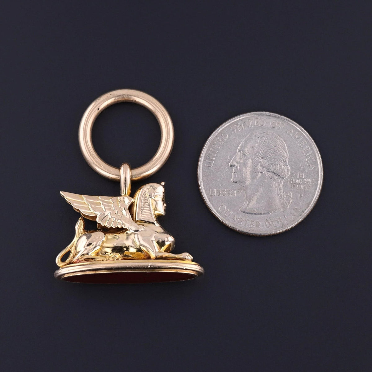 Antique Sphinx Fob of 14k Gold - Trademark Antiques