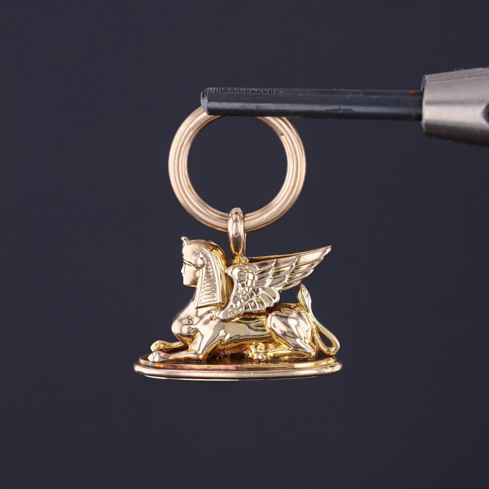 Antique Sphinx Fob of 14k Gold - Trademark Antiques