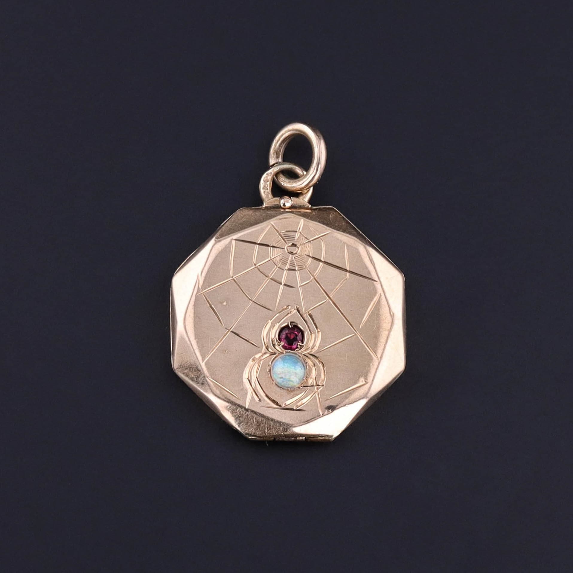 Antique Spider Locket of 14k Gold - Trademark Antiques
