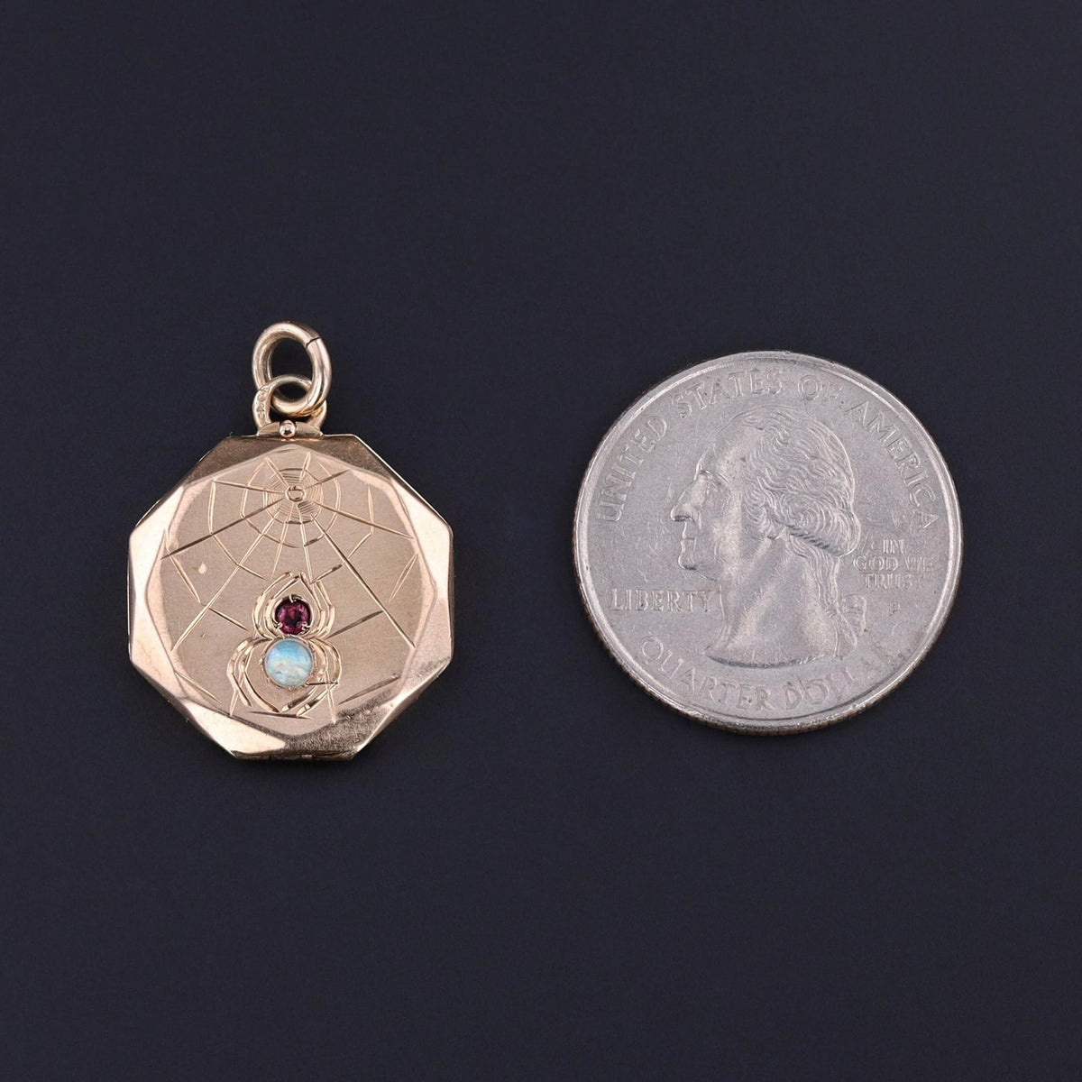 Antique Spider Locket of 14k Gold - Trademark Antiques